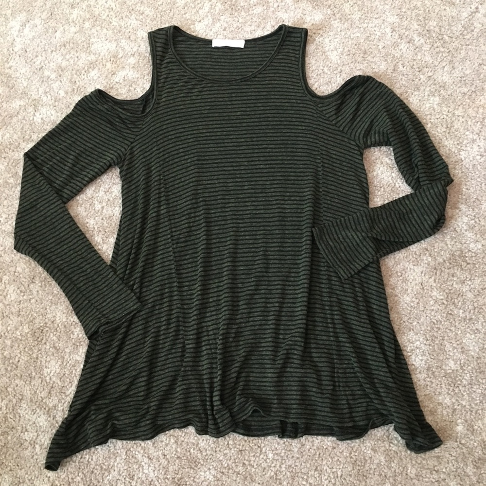 Lush Stripe Cold Shoulder Top - S
